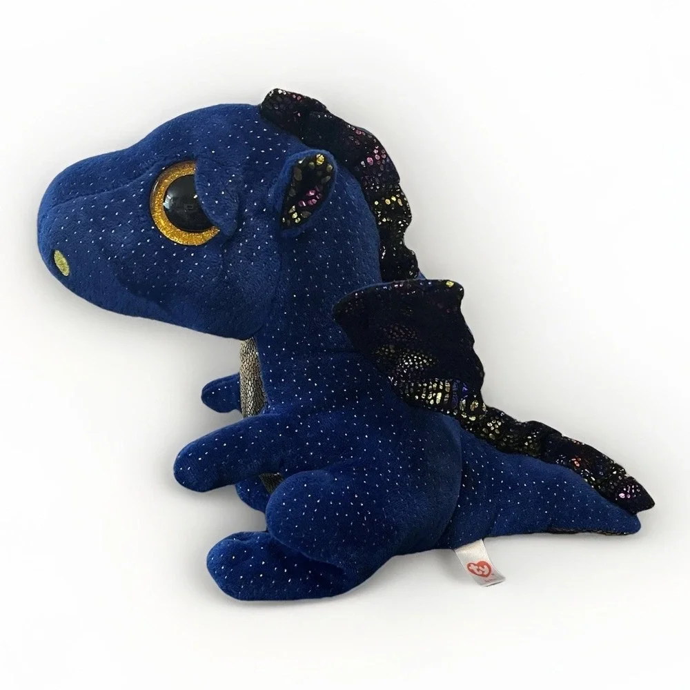 TY Beanie Boos SAFFIRE Sapphire Blue Dragon Plush Retired Multicolor Toy 2021